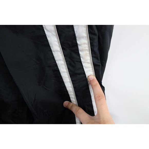 Vintage 90s Adidas Mens XL Spell Out Striped Lined Full Zip Windbreaker Jacket - Picture 7 of 12